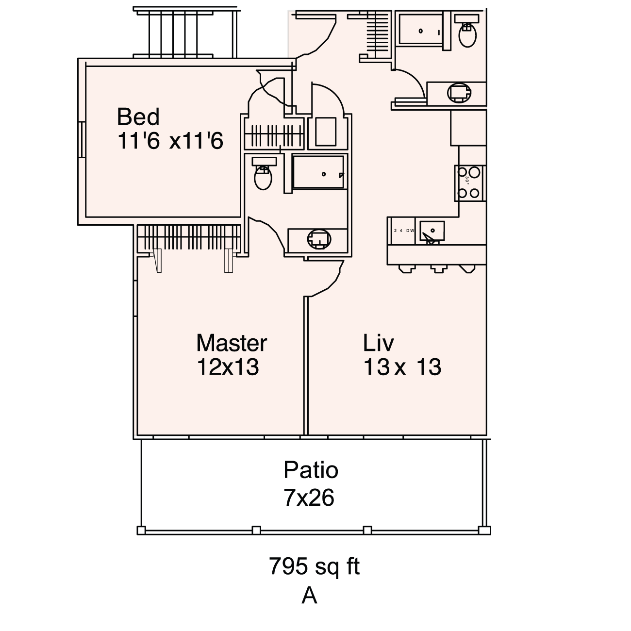 2 Bedroom — 2 bed, 2 bath, 1050 sq ft at Abbey Glen