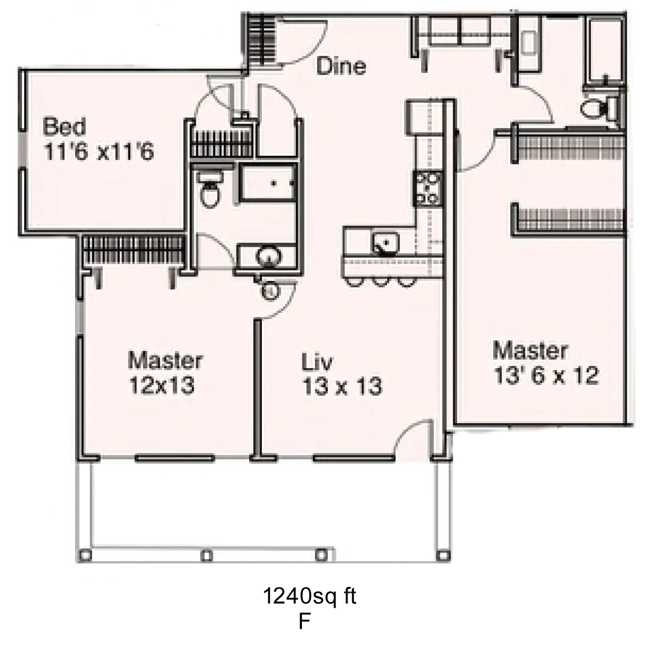 3 Bedroom — 3 bed, 2 bath, 1255 sq ft at Abbey Glen